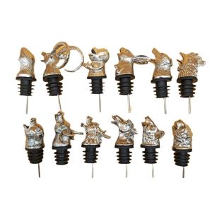 Metal Animal Head Wine Pourer Zinc Alloy Material Customized