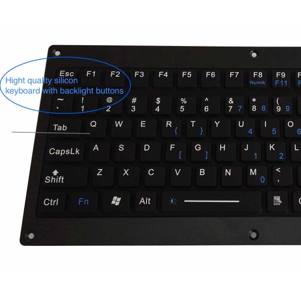 Silicone Ruggedized Keyboard Panel Mounted Vandal Resistant For Military / Transportation