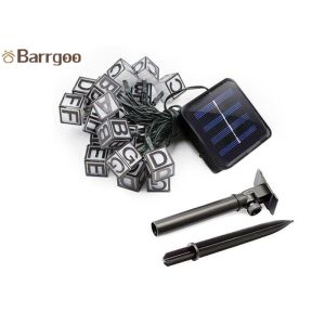 Outdoor Solar LED Christmas Lights Letter String 4 - 8h Charging Time High