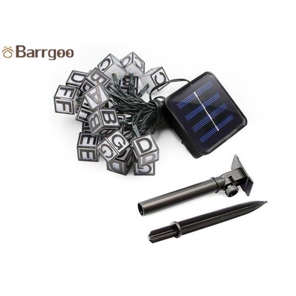 Outdoor Solar LED Christmas Lights Letter String 4 - 8h Charging Time High