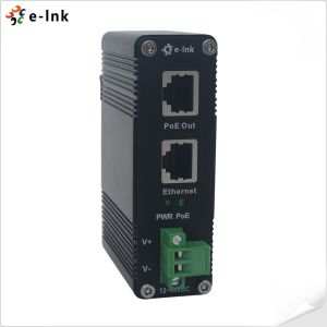 12~48V DC Power Input Industrial Gigabit PoE+ Injector