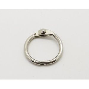 Cheap Metal silver nickel finish 19mm(3/4&quot;)loose leaf ring book binding ring hinged snap hook ring for sale