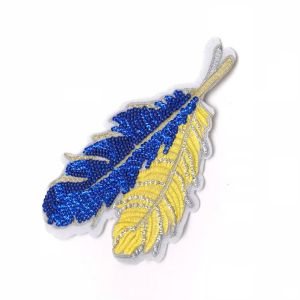 Simple Style Sequin Applique Patches , Leaves Sequin Patches For Clothes