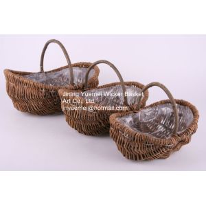 Cheap wicker basket manufacturer garden basket set willow plant baskets stock fast shipment for sale