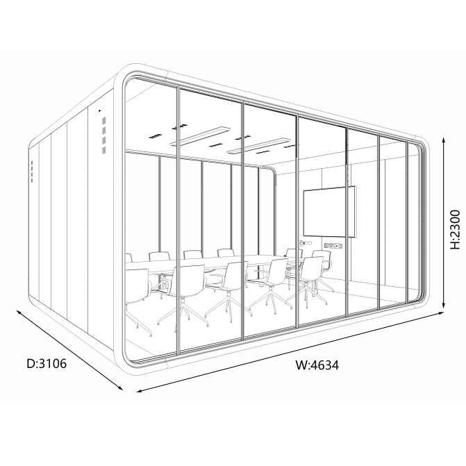 XXXXL Extra Large 8-12 Person Soundproof Cabin With Superior Acoustics
