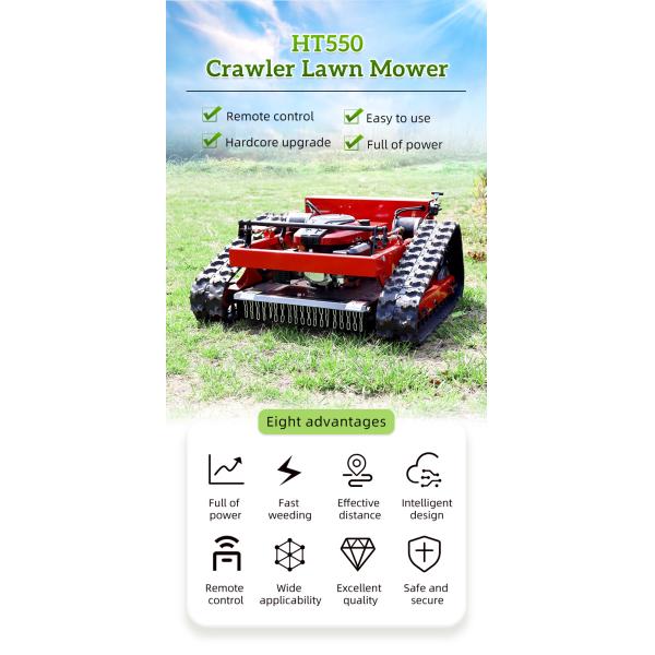 Uncovered Crawler Lawn Mower Grass Cutting Machine / Farm Cordless Lawnmower
