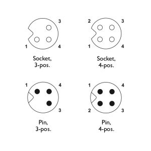 M5 Male 3 Pole Circular Connector Right Angle For Field Buses Signals