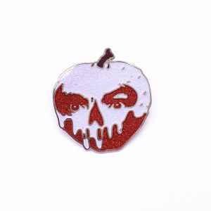 Lovely Apple Shape Hard Soft Enamel Glitter Lapel Pin Badges Customized Size