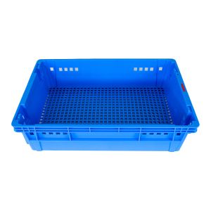 Mesh Style Customized Logo Plastic Turnover Crate for Storage and Transportation