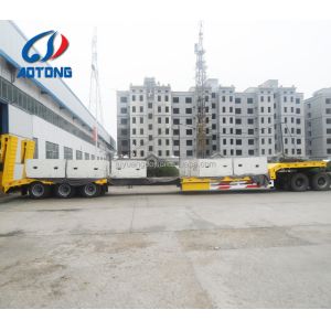 4 Axle Extendable Low Bed Trailer with 90 /50 King Pin and Heavy Duty Landing