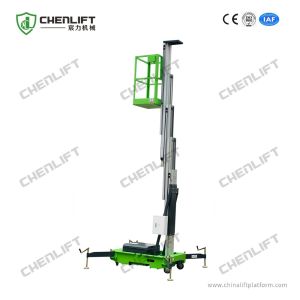 China Aluminum Aerial Work Platform 10m Single Mast Vertical Lift Table on sale
