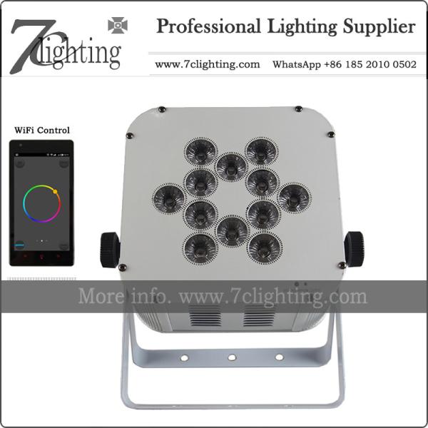 Quality 12X18W RGBWA-UV Battery LED PAR Light Wireless DMX WiFi Control LED Uplighting Charging Case Packing wholesale