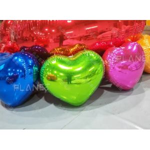 Outdoor Event Reflective PVC Decoration Airtight Inflatable Mirror Heart With