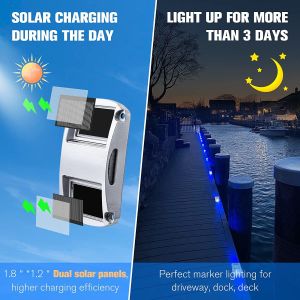 6 LED Lamp IP68 Waterproof Solar Dock Light with 5000K Daylight for Wireless