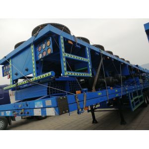 Container Twist Locks Flatbed Semi Trailer with 160mm Cross Beam and 12R22.5