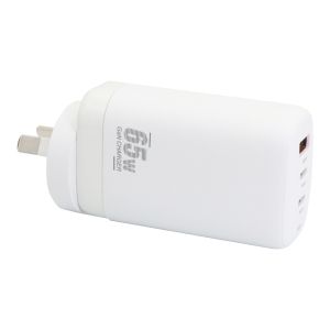 65W 3 Port Fast Charging Wall Charger USB C Type C Charger Block For Tablets