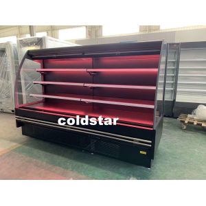 Commercial Multi Deck Upright Air Curtain Open Beverage Display Chiller