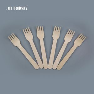 Custom Biodegradable Disposable Cutlery Wooden Compostable Flatware 140mm