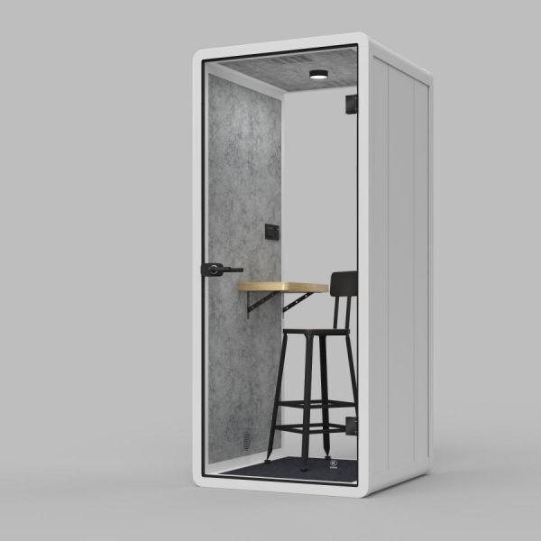 Modular Office Phone Booth White Acoustic Office Pods Customized With An
