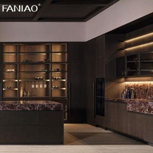 Custom Modular Modern Home Kitchen Furniture With Wine Cabinet
