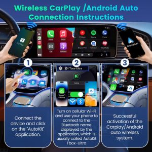 Android 15 CarPlay TBox Ultra Model Sim Card GPS Navigation 8+128G Wireless