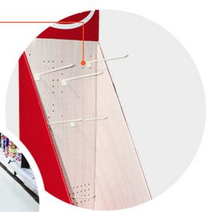 Die Cut Panton Cardboard Peg Display Stand With Hooks For Promotions