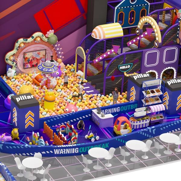 Ball Pool Space Themed Indoor Playground Funny With Slide And Interactive