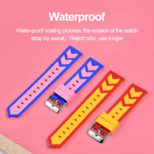 Unique 22mm Double Color Silicone Watch Strap With Quick Release Spring Bar