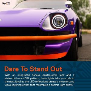 7 Inch LED Headlights Round High Low Sealed Beam HALO DRL Turn Signal Replacemen