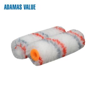 Circular Knitted Mini Roller Paint Brush White With Red And Gray Stripe