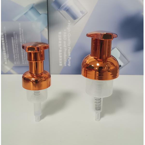 Colorful Recyclable Mini Foam Pump Dispenser 0.4 Cc Foam Output Electroplating Colour Customized Com