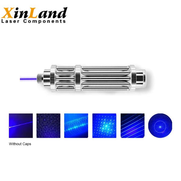 Quality 6 In 1 Blue Laser Pointer Pen With 5 Caps 450nm 3000mW High Power Hunting wholesale