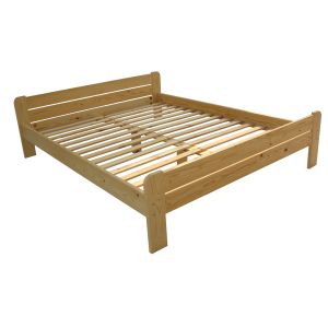 modern double bed pine wood