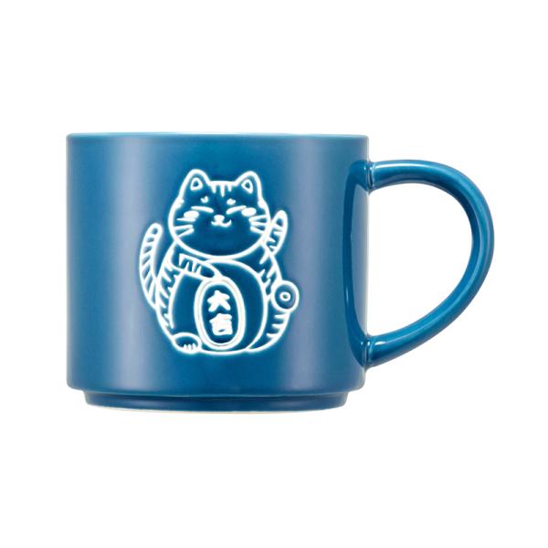 Ready To Ship In Stock Customized ceramic mug Blue and white cat cup