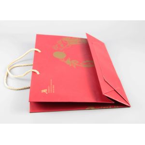 Multi Color Gift Shopping Bags Pantone CMYK Printing With PP Rope Handles