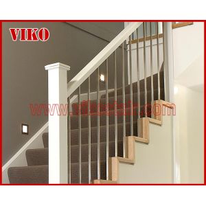Wrought Iron Staircase VK80S Wrought Iron Handrail Tread Beech ,Railing tempered