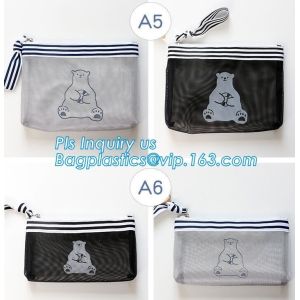 Office A4 /A5 size pvc plastic mesh zipper file bag, B6 A5 B5 A4 transparent