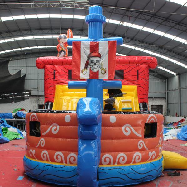 Highly Durable Popular Inflatable Pirate Ship Water Slide Jumping Castles With