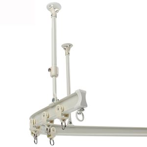 Heavy Duty Curved Aluminum Pole Bay Window Rod Bendable Curtain Track Rail for