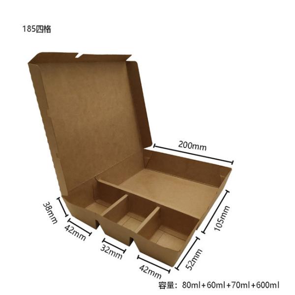 Biodegradable Disposable Microwave Takeaway Take Out 4 Compartment Paper Fast