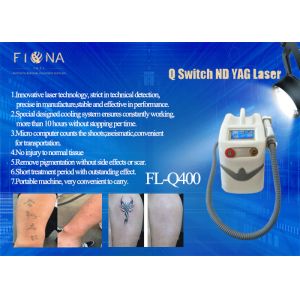 Small Q Switched ND YAG Laser tattoo removal Machine Portable Long Pulse