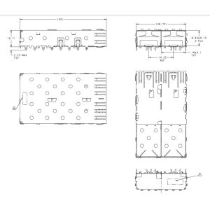 1761014-3 SFP Cage 4 Gb/s 1 x 2 Port Press-Fit Through Hole