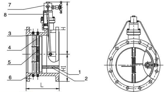 Automatic Actuated Flanged Check Valve , Sanitary Butterfly Check Valve
