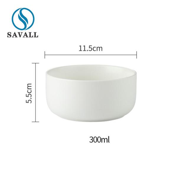 Quality Morandi Color  Anti Skid 300ml Porcelain Salad Bowl Glazed Pasta Bowl wholesale