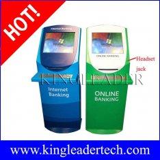 Cheap Online banking touch screen custom kiosk design with A4 printer,metal keyboard for sale