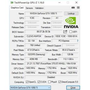 4g Ddr5 Gtx 1050ti Graphics Card DVI HDM1 DP Interface Video Dual Fan For PC