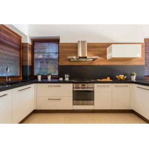 China Big Modular White Wood Finish Kitchen Cabinets 1800-3500mm Base on sale