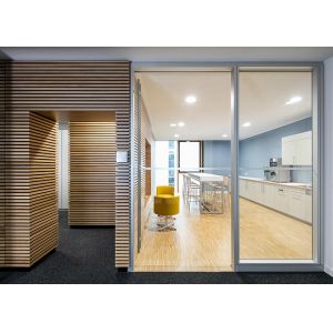 Cheap 90mm Models Thickness Framed Single Glass / Double Glass Partition Wall With Louver for sale
