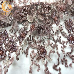 MDX 3D Elegant Lace Fabric / Embroidered Lace Fabric Customized