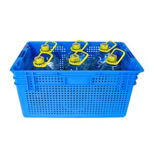 Food Grade Nestable Plastic Mesh Crate for Convenient Vegetable Handling and